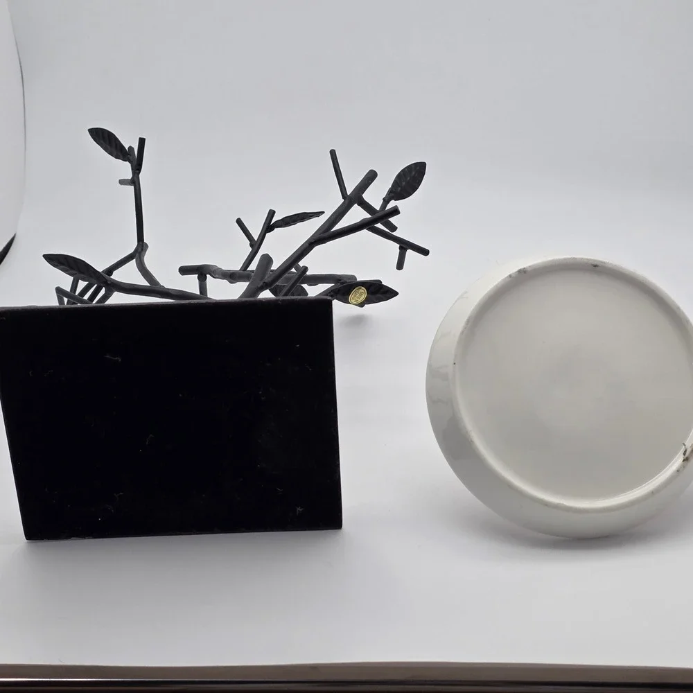 Jewelry Organizer Set Black Tree + Pink Cat Unicorn Dish Bundle‎ Whimsical Girly